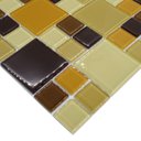 Ver imagem 5 de Pastilha de Vidro para Cozinha Cristal 30x30cm Marrom Grande Mosaico