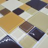 Pastilha de Vidro para Cozinha Cristal 30x30cm Marrom Grande Mosaico - 2