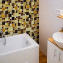 Ver mais imagens de Pastilha de Vidro para Cozinha Cristal 30x30cm Marrom Grande Mosaico