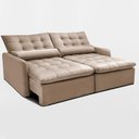 Ver mais imagens de Sofá sem Caixa Retrátil 1,60m Softgel Celeste Velusoft Bege Cama Inbox