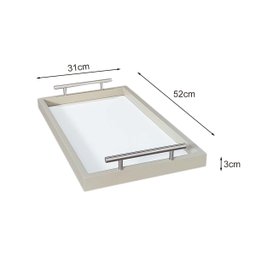 Bandeja Café Manhã Decorativa Pequena Ambiente Recepção Hall Entrada Escritório Casa Madecor BANDEJA - 6