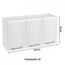 Ver imagem 3 de Armário Aéreo Cozinha em Aço Topázio 3 Portas Branco - Telasul
