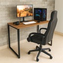 Ver imagem 1 de Mesa Gamer Estilo Industrial 100% Mdf Premium 1,00m:amadeirado
