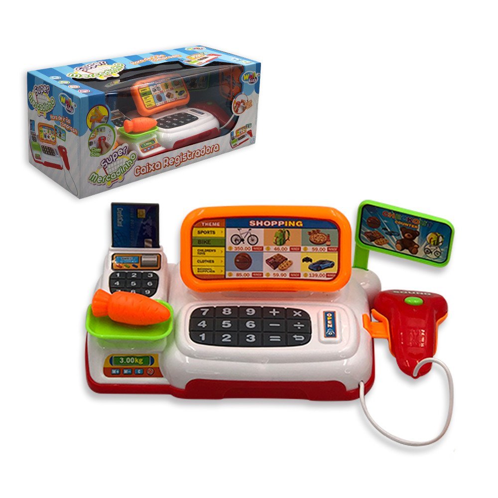 Mini Caixa Registradora Infantil Mercadinho com Luz e Som - 3
