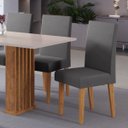 Ver imagem 2 de Kit com 2 Cadeiras Madrid Pés em Mdf Cinza - Casa Giulia