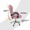 Kit 6 Cadeiras de Escritório Presidente Reclinável Ajustável - Rosa Chiclete - 6
