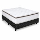 Ver imagem 2 de Cama Box Casal (Colchao + Base) Molas Ensacadas Kings Branco / Preto Gazin
