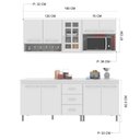 Ver mais imagens de Cozinha Modulada Compacta Fidelitá Viena 4 Peças 190cm 9 Portas 3 Gavetas com Tampo Branco