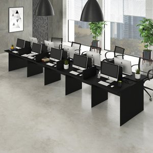 Mesa Escritório Plataforma 10lugares 4,50x1,20 Preto Inteiro!!