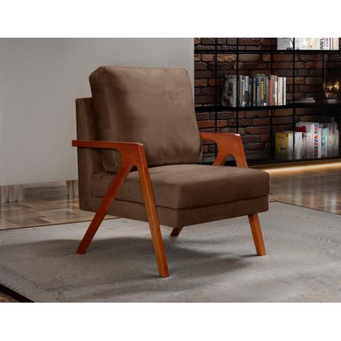 Poltrona Kiara Cor:veludo Marrom 260