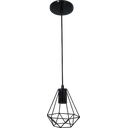 Ver imagem 2 de Kit 2 Luminárias Pendente Diamante Lustre Alumínio Retrô Cor:Preto;Tamanho:P