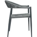 Ver mais imagens de Kit Mesa Arpoador Alumínio e Tampo em Vidro com 4 Cadeiras Alumínio/Corda Náutica Laguna Preto/Cinza