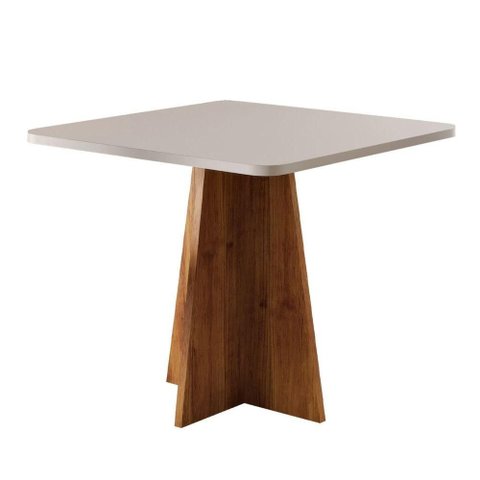 Mesa Sala de Jantar Quadrada 0,90m Moove Madeirado/off White