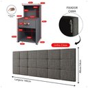 Ver imagem 7 de Kit Quarto 2 Mesinhas Pequena Gaveta Nicho Mudo Retrô Cabeceira Estofada Suspensa Cama Box Casal 1,