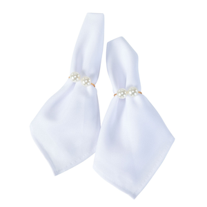 Kit 2 Anéis para Guardanapo Pérola Duplo Natal 4 X 3cm Argola de Metal Dourado