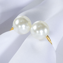 Ver imagem 2 de Kit 2 Anéis para Guardanapo Pérola Duplo Natal 4 X 3cm Argola de Metal Dourado