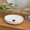 Ver imagem 1 de Cuba Pia Banheiro Luna Valvula Click Inox Black Branco