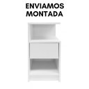 Ver imagem 4 de Mesa Cabeceira 30cm com Gaveta e Nicho Alta 60cm MDF 15mm Branco Mesa de Cabeceira Montada Lado Esqu