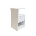 Ver imagem 2 de Mesa Cabeceira 30cm com Gaveta e Nicho Alta 60cm MDF 15mm Branco Mesa de Cabeceira Montada Lado Esqu