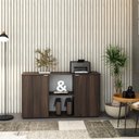 Ver imagem 4 de Armário Baixo com 02 Portas e Nicho 75x135x42cm Wlab135 Nogal Branco