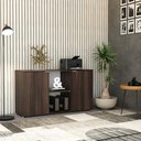 Ver imagem 2 de Armário Baixo com 02 Portas e Nicho 75x135x42cm Wlab135 Nogal Branco