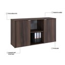 Ver imagem 3 de Armário Baixo com 02 Portas e Nicho 75x135x42cm Wlab135 Nogal Branco