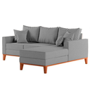 Ver imagem 4 de Sofá 3 Lugares Beny com Chaise Direito Linho Cinza