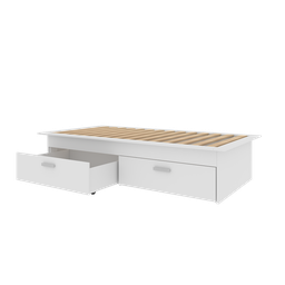 Cama Box Solteiro 02 Gavetas Dengo:branco - 9