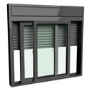 Ver imagem 1 de Janela de Correr 2 Folhas Persiana Integrada Preta C/controle - 120x120