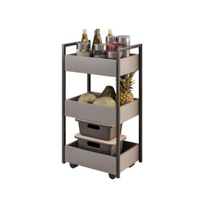 Fruteira de Chão Grafite Base Industrial Preto - Vallisa Decor