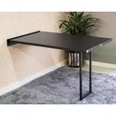 Ver imagem 1 de Mesa Dobrável Retrátil de Parede 120x75 Preto