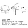 Ducha Higiênica com Misturador Monocomando Eternit Lion 2996 - E73 1/2" - 2