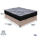 Ver imagem 3 de Cama Box Baú Bege e Colchão Airtech Pampa Molas Ensacadas Casal Ortobom