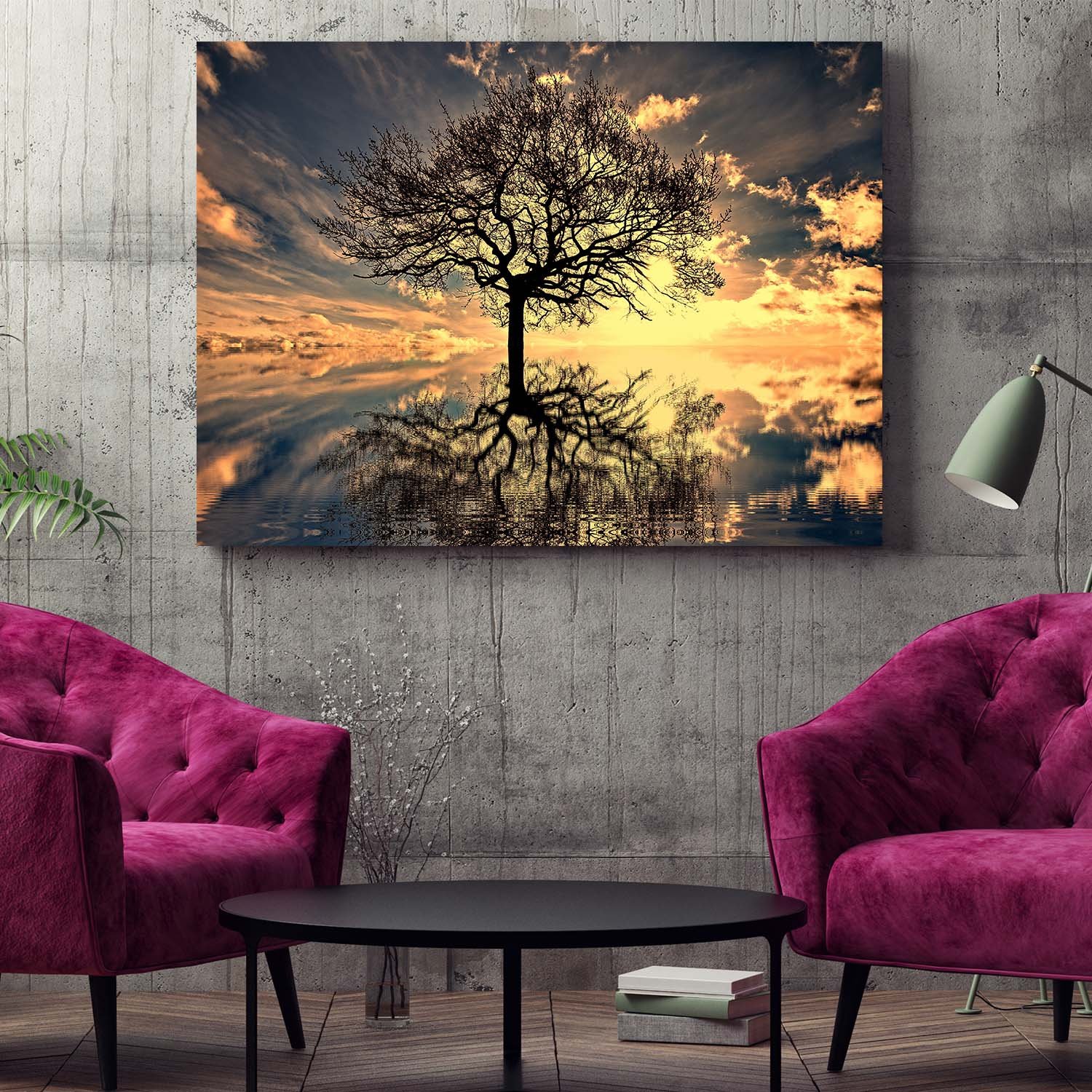 Quadro Decorativo Paisagem Arvore da Vida - 180x120 cm