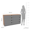 Ver imagem 4 de Cômoda Porto com 8 Gavetas 150x84cm Freijó/Cinza 240820