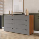 Ver imagem 1 de Cômoda Porto com 8 Gavetas 150x84cm Freijó/Cinza 240820