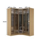 Ver imagem 3 de Guarda Roupa Casal Modulado 5 Portas Bater 4 Gavetas MDF Olmo