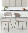 Ver imagem 3 de Cadeiras Jantar Moderna Design Lançamento 2 Unidade:off White/champagne
