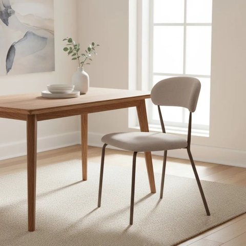 Cadeiras Jantar Moderna Design Lançamento 2 Unidade:off White/champagne