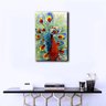Quadro Pintura Tela multi-cor detalhes cauda pavão 5530: 100cm (A) x 150cm (L) - 3
