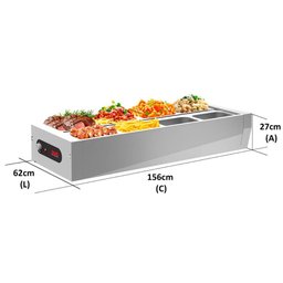 Buffet Térmico de Mesa Aquecido Inox 8 Cubas 1/2 com Tampa 127v - 1