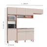 Cozinha Completa Modulada Virginia Tuboarte 100% em Mdf com 7 Portas e Duas Gavetas Amêndoa Off Whit - 2