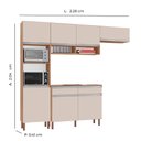 Ver imagem 2 de Cozinha Completa Modulada Virginia Tuboarte 100% em Mdf com 7 Portas e Duas Gavetas Amêndoa Off Whit