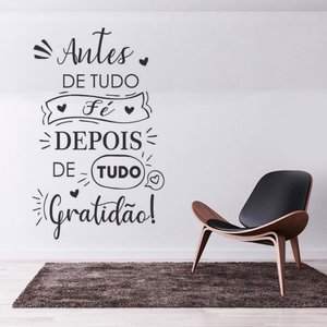 Adesivo de Parede Frase Antes de Tudo Fé-Grande 61x98cm