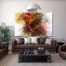 Quadro Decorativo Grande Abstrato Tons vermelhos - 200x100cm - 1