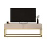Rack Bancada Para Sala Tv Ate 50 Polegadas Off White/Dourado - 2
