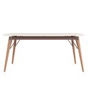 Ver imagem 3 de Mesa Jantar Netuno 6 Lugares 160x100 Cm Pés Madeira Metal Vidro Off White