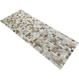 Tapete de couro passadeira bege 0,75x2,00 sem borda peça 5x5 - 2