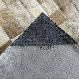Tapete de couro passadeira bege 0,75x2,00 sem borda peça 5x5 - 3