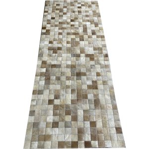 Tapete de couro passadeira bege 0,75x2,00 sem borda peça 5x5